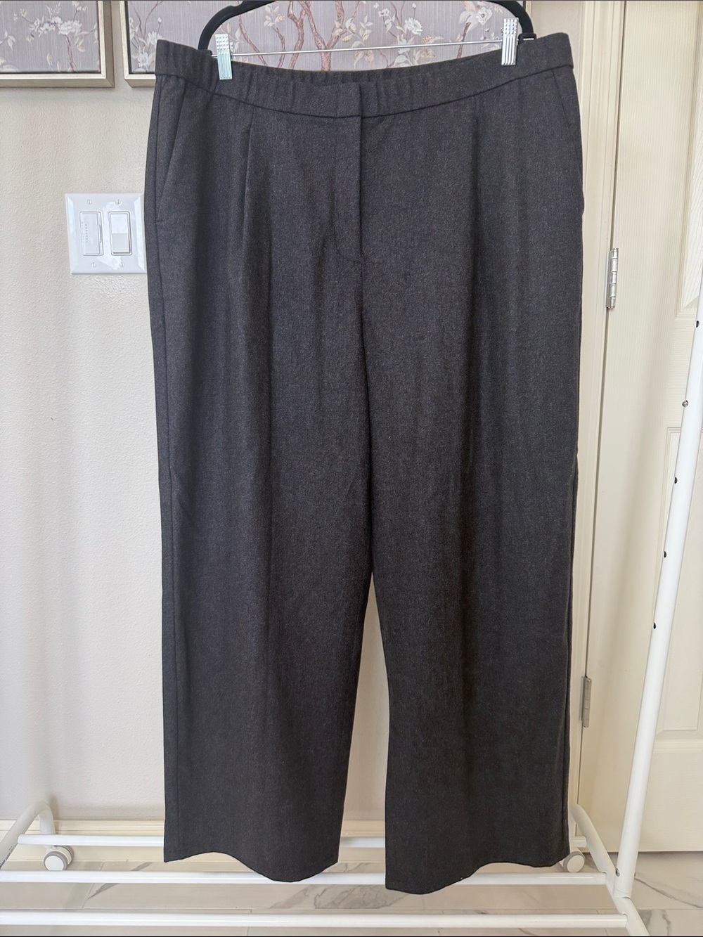 Eileen Fisher Wide-Leg Dress Pants in Dark Charcoal